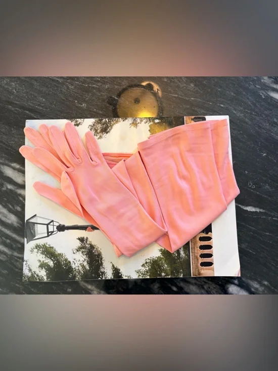 VTG Van Raalte Pink Opera Gloves Size 6.5 - Picture 11 of 11